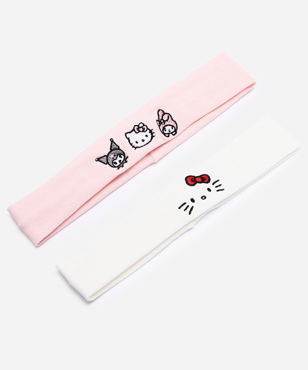 kit de 2 faixas de cabelo infantis hello kitty colorido