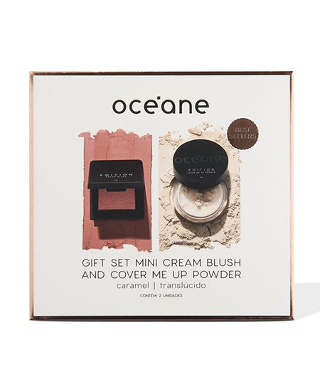 kit océane gift set mini cream blush e pó solto cover me up powder UNICO kit océane gift set mini cream blush e pó solto cover me up powder UNICO