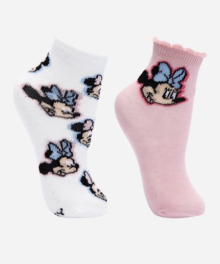 kit de 2 meias infantis minnie 22-25 colorido 18-21 kit de 2 meias infantis minnie 22-25 colorido 18-21