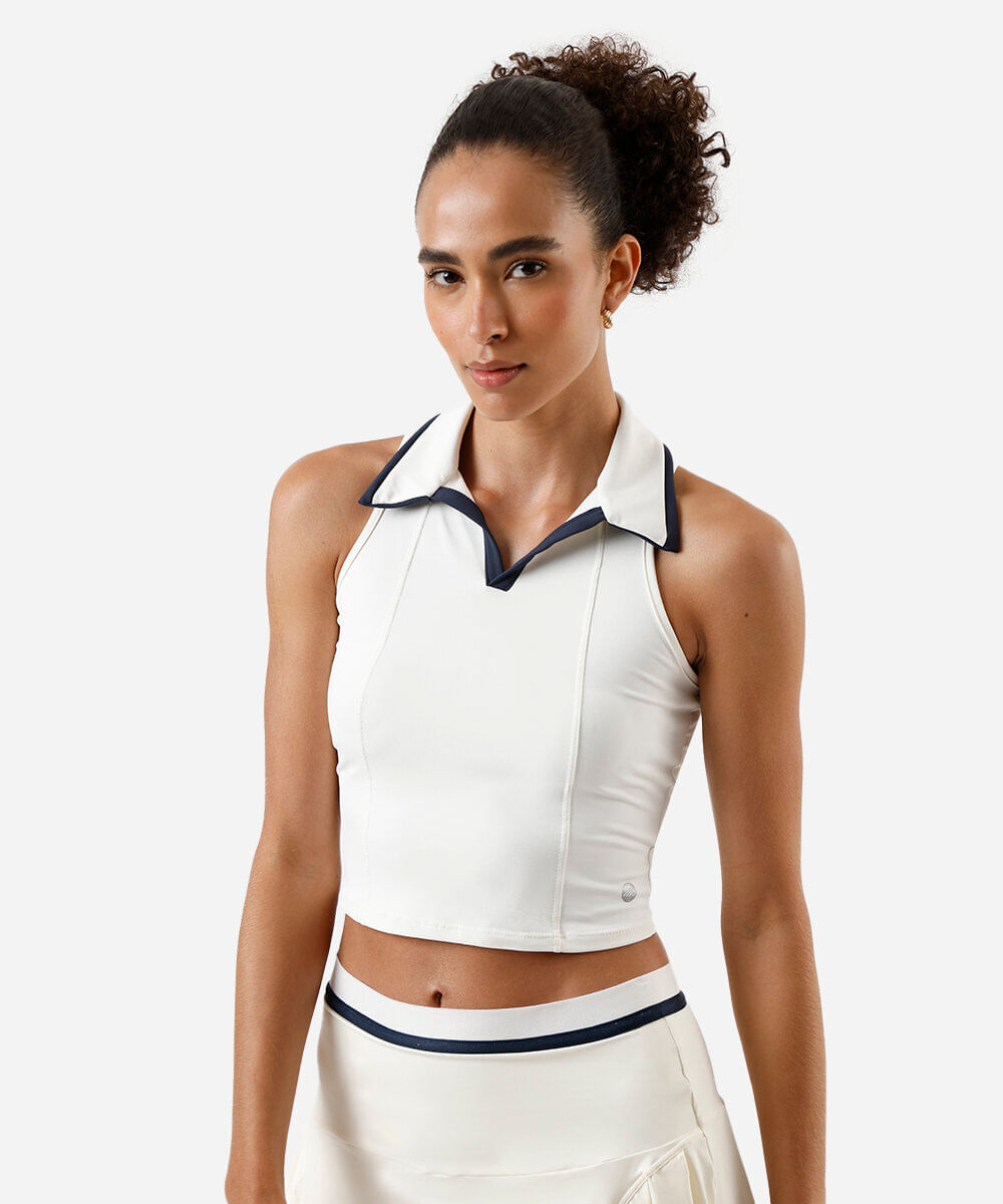 regata polo feminina esportiva ace off white