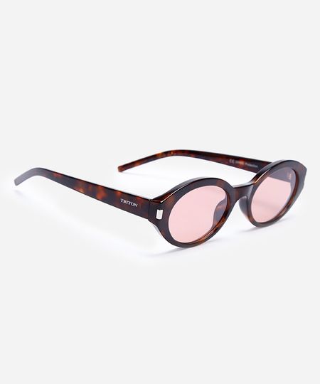 óculos de sol oval tartaruga triton marrom UNICO