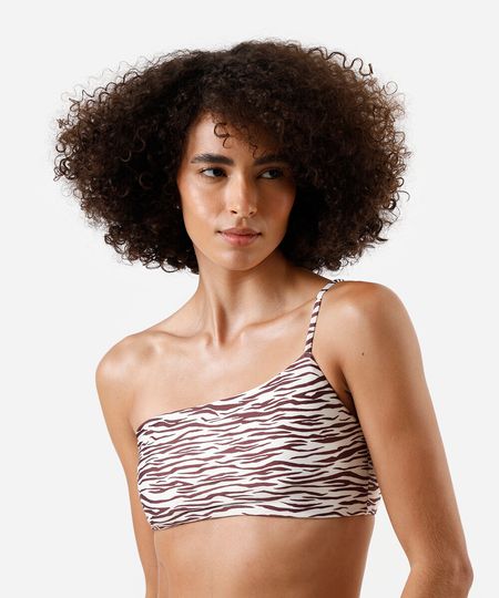 biquíni top ombro único feminino animal print colorido GG biquíni top ombro único feminino animal print colorido GG