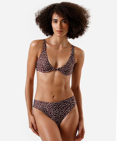 biquíni calcinha feminino poá marrom G biquíni calcinha feminino poá marrom G