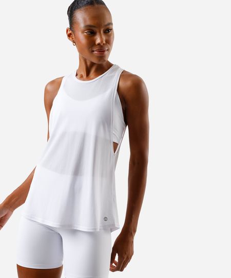 regata cavada com abertura esportiva ace - branco P regata cavada com abertura esportiva ace - branco P