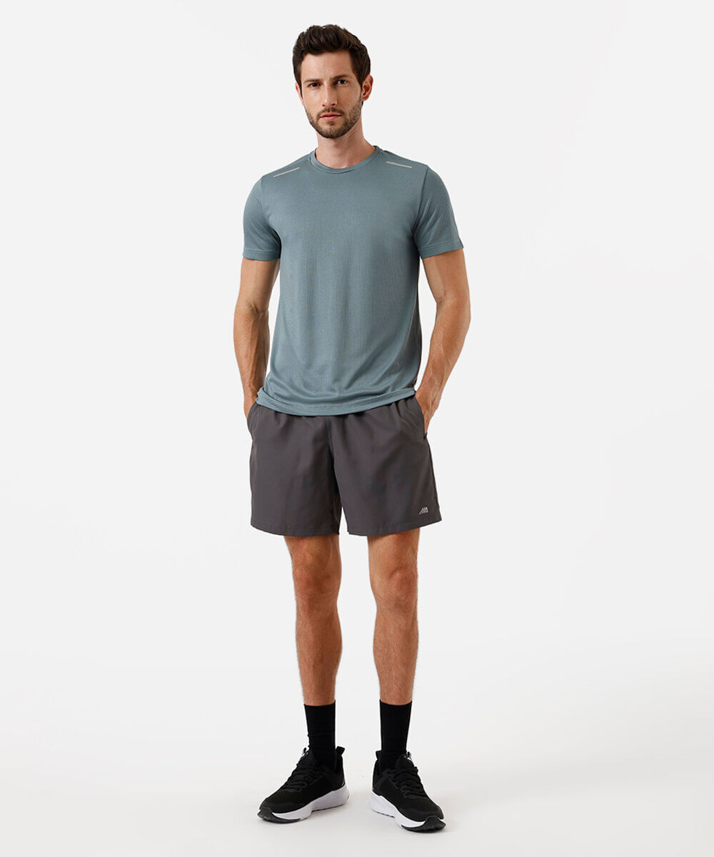 camiseta masculina esportiva ace quadriculada cinza