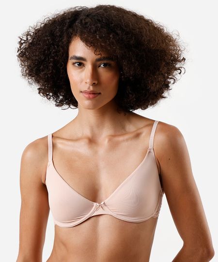 sutiã meia taça feminino com renda rosa 42 sutiã meia taça feminino com renda rosa 42