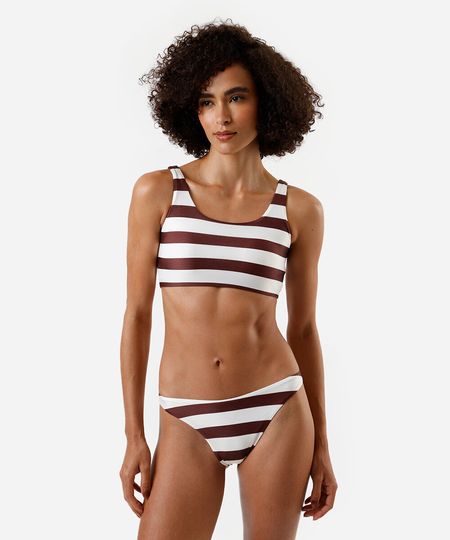 biquíni calcinha listrado marrom P