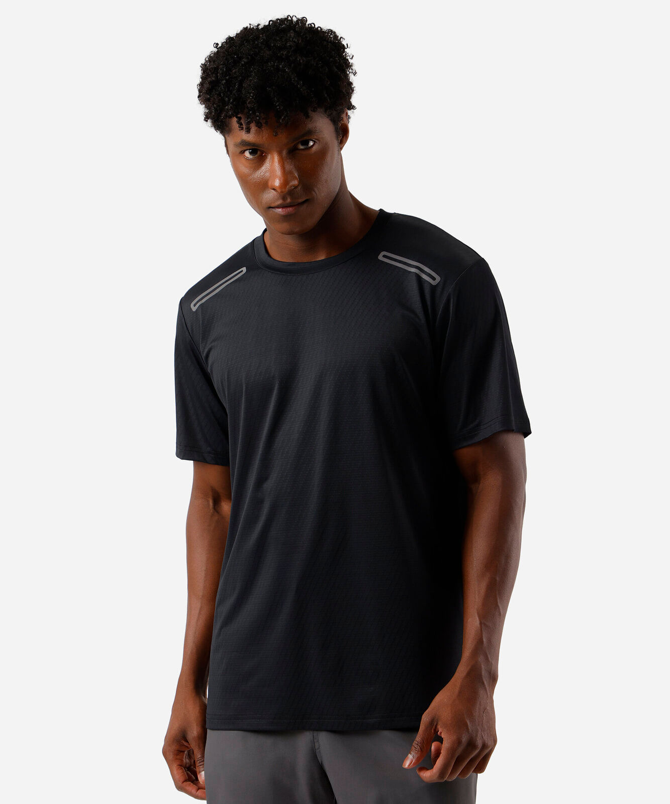 camiseta masculina esportiva ace texturizada preta