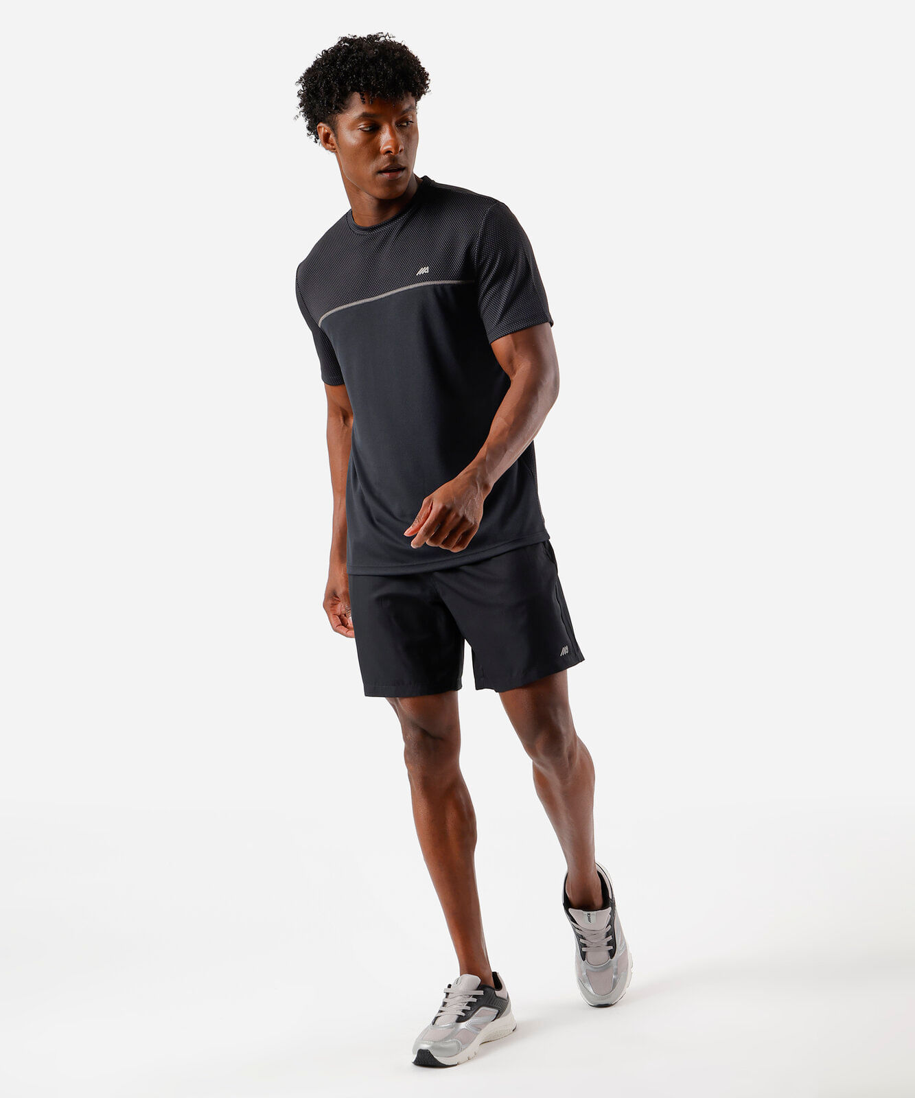 short masculino esportivo ace cós duplo preto