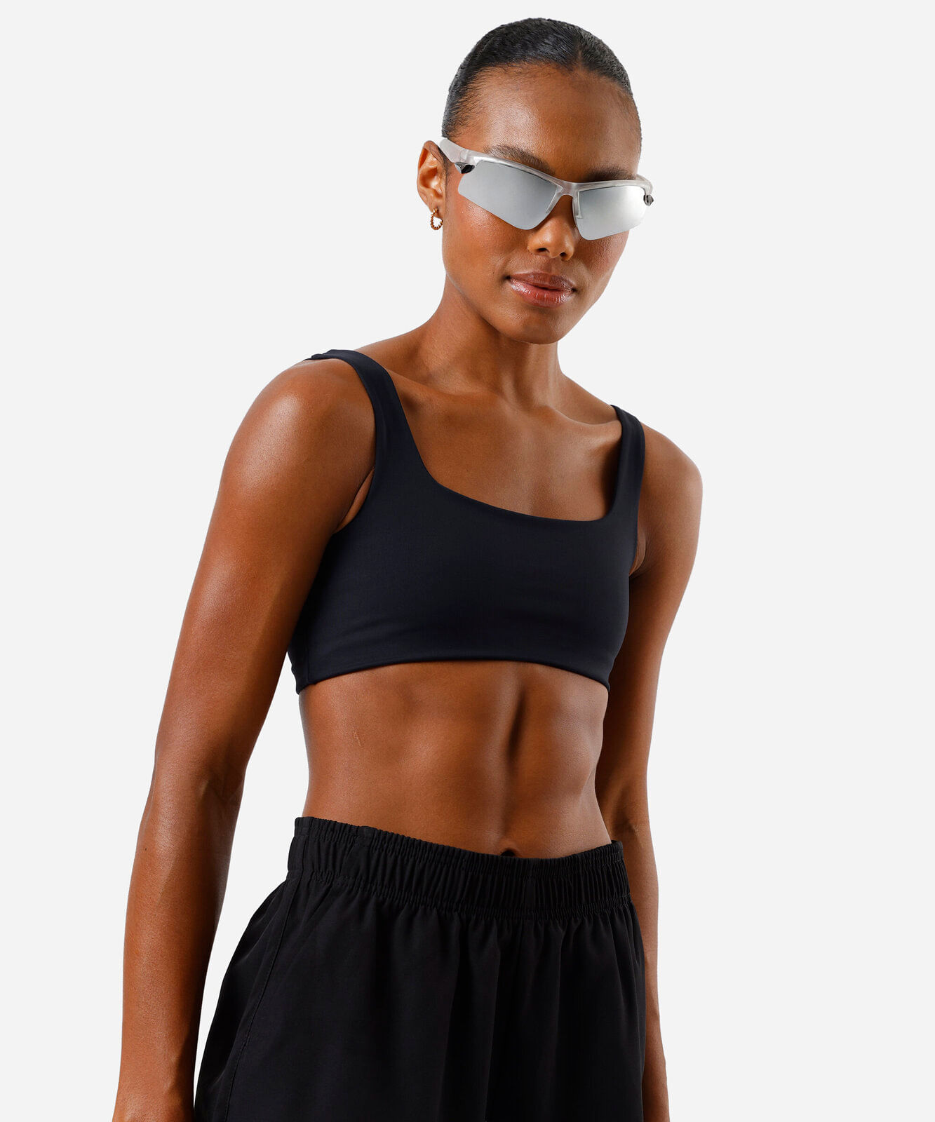 top feminino esportivo ace de poliamida hot colors preto