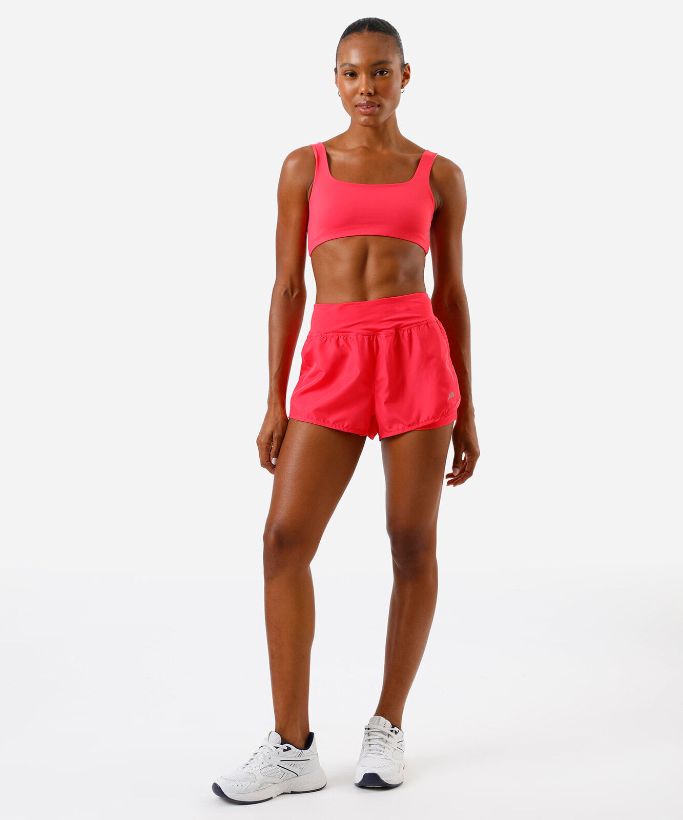 short running com forro e bolso esportivo rosa