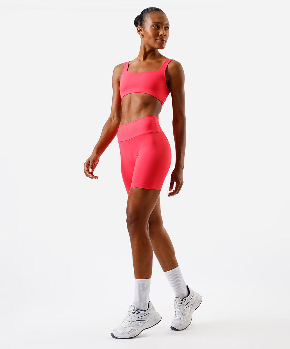 bermuda feminina esportiva ace de poliamida rosa