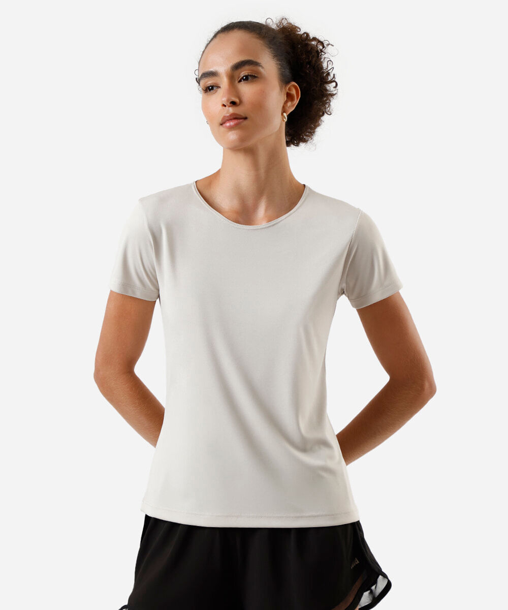 blusa feminina esportiva ace manga curta cinza