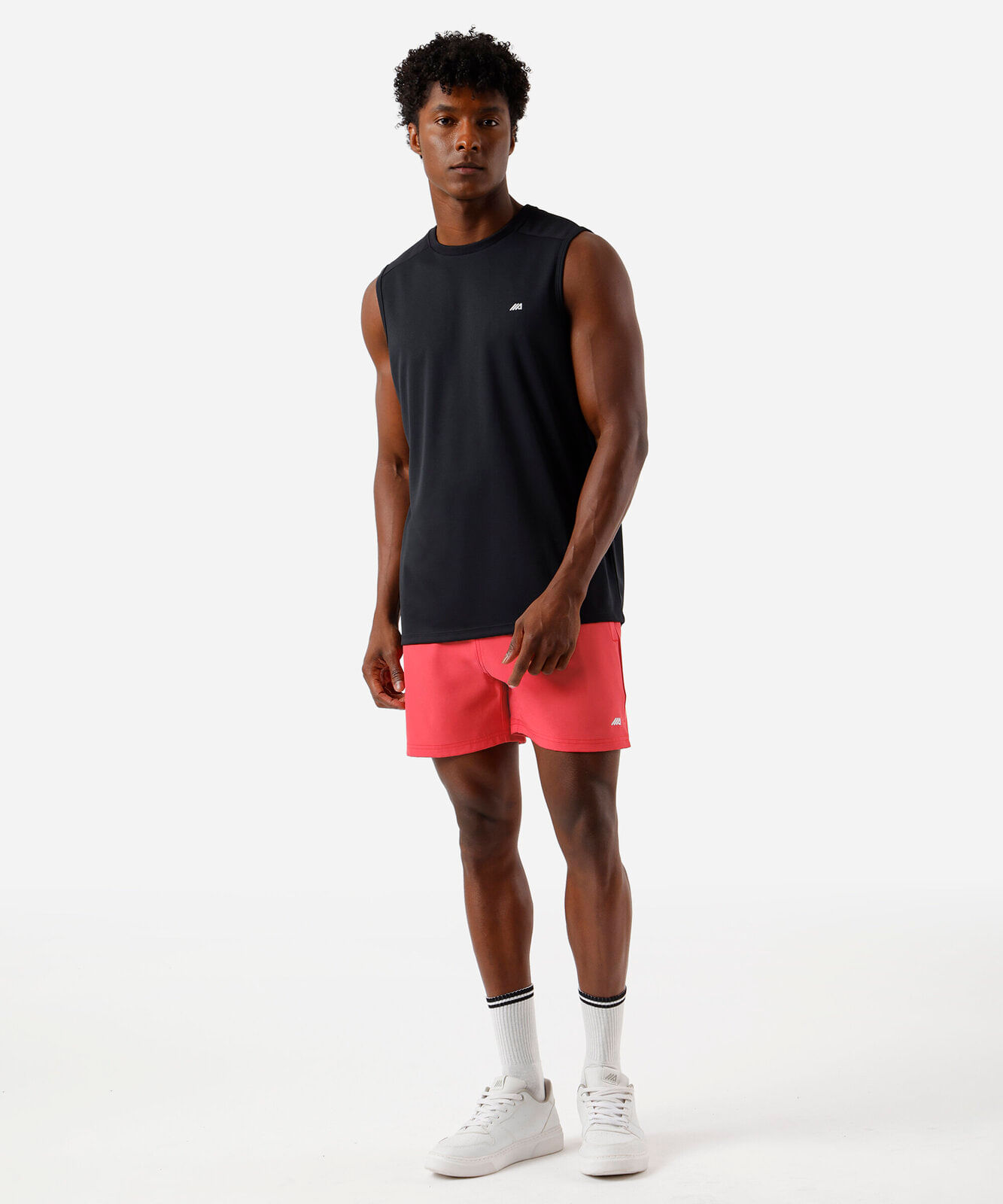 short masculino esportivo ace bolso com zíper vermelho
