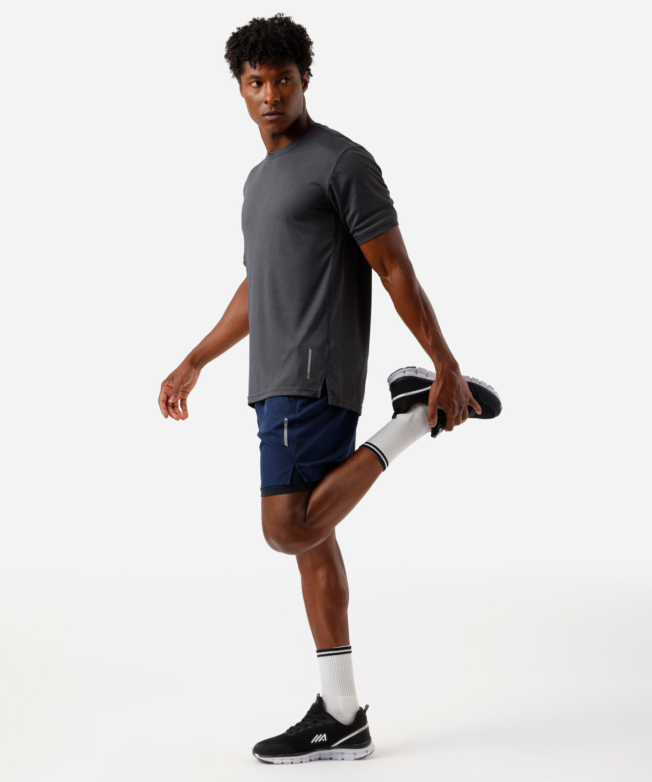 short masculino esportivo ace com bermuda interna azul