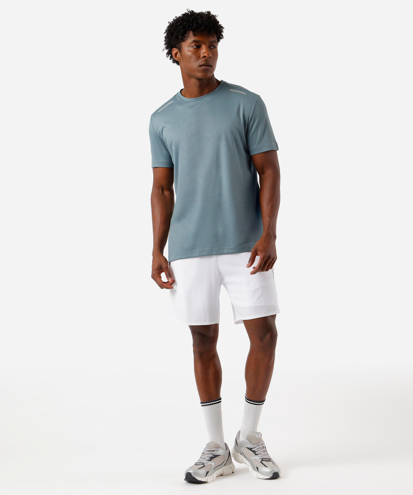 short masculino esportivo com bermuda interna branco