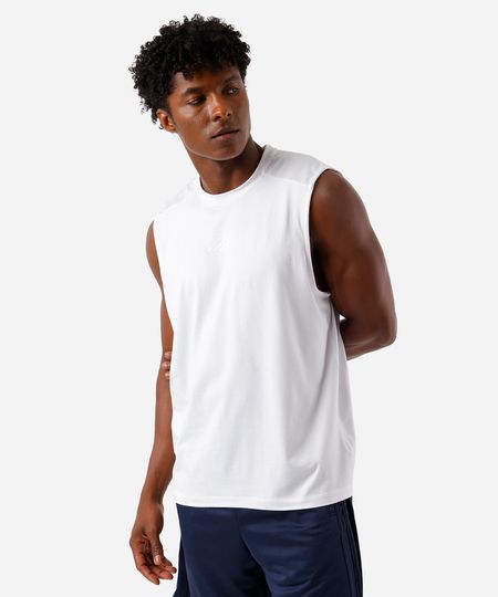 regata masculina recorte ombros ace branca G