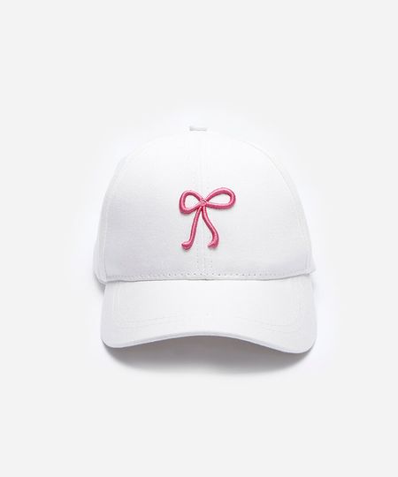 boné feminino aba curva com laço 3d off white UNICO boné feminino aba curva com laço 3d off white UNICO