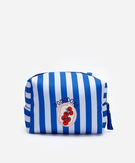 nécessaire feminina pomodoro listrada azul UNICO