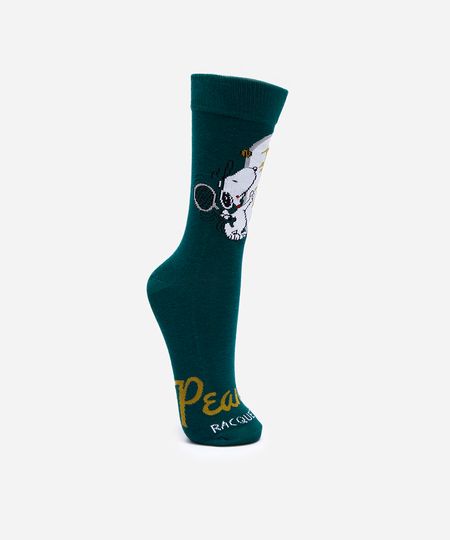 meia cano longo snoopy verde 41-43 meia cano longo snoopy verde 41-43