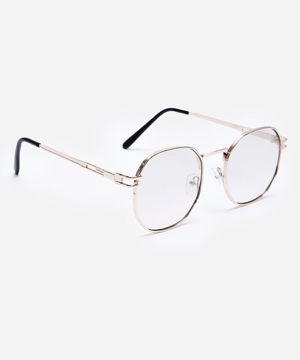 óculos de sol redondo triton unissex dourado