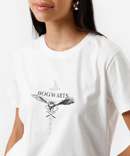 camiseta feminina de algodão harry potter off white PP camiseta feminina de algodão harry potter off white PP