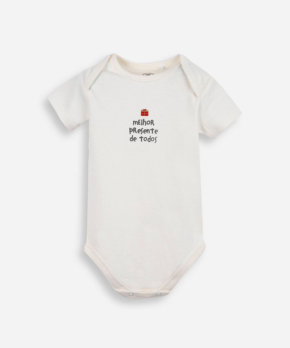 body infantil de algodão com mangas curtas melhor presente de todos off white