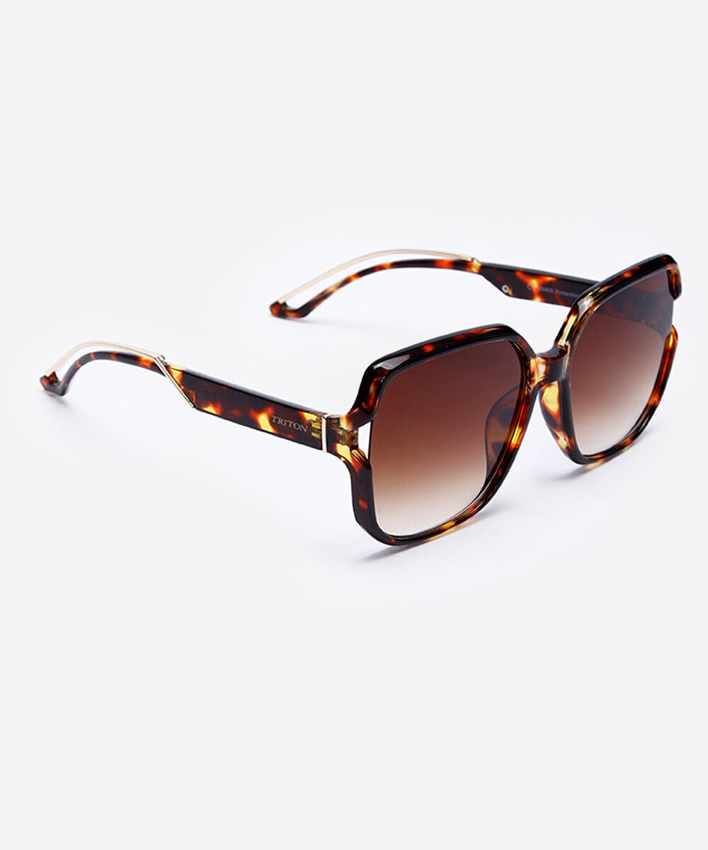 óculos de sol quadrado tartaruga triton marrom