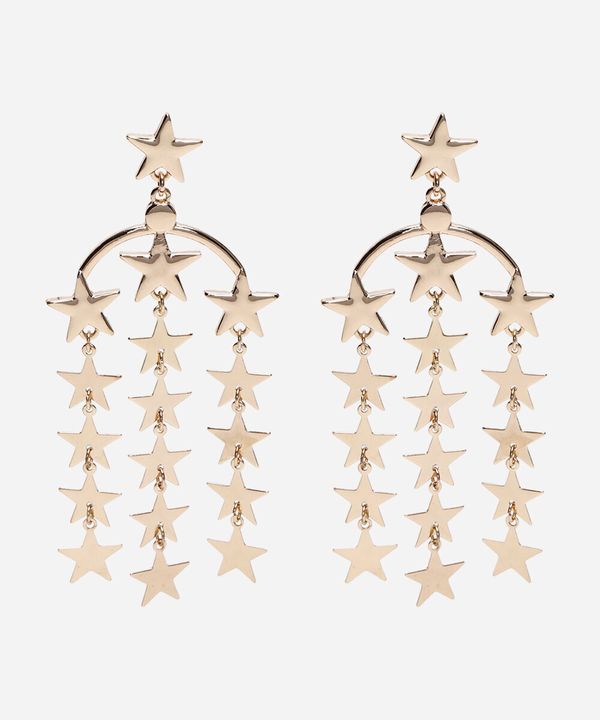 brinco longo com estrelas dourado UNICO