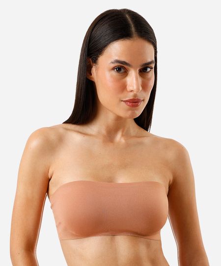 top faixa feminino com bojo removível marrom P