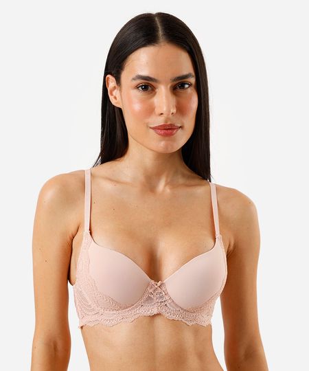 sutiã meia taça feminino com renda rosa 48 sutiã meia taça feminino com renda rosa 48