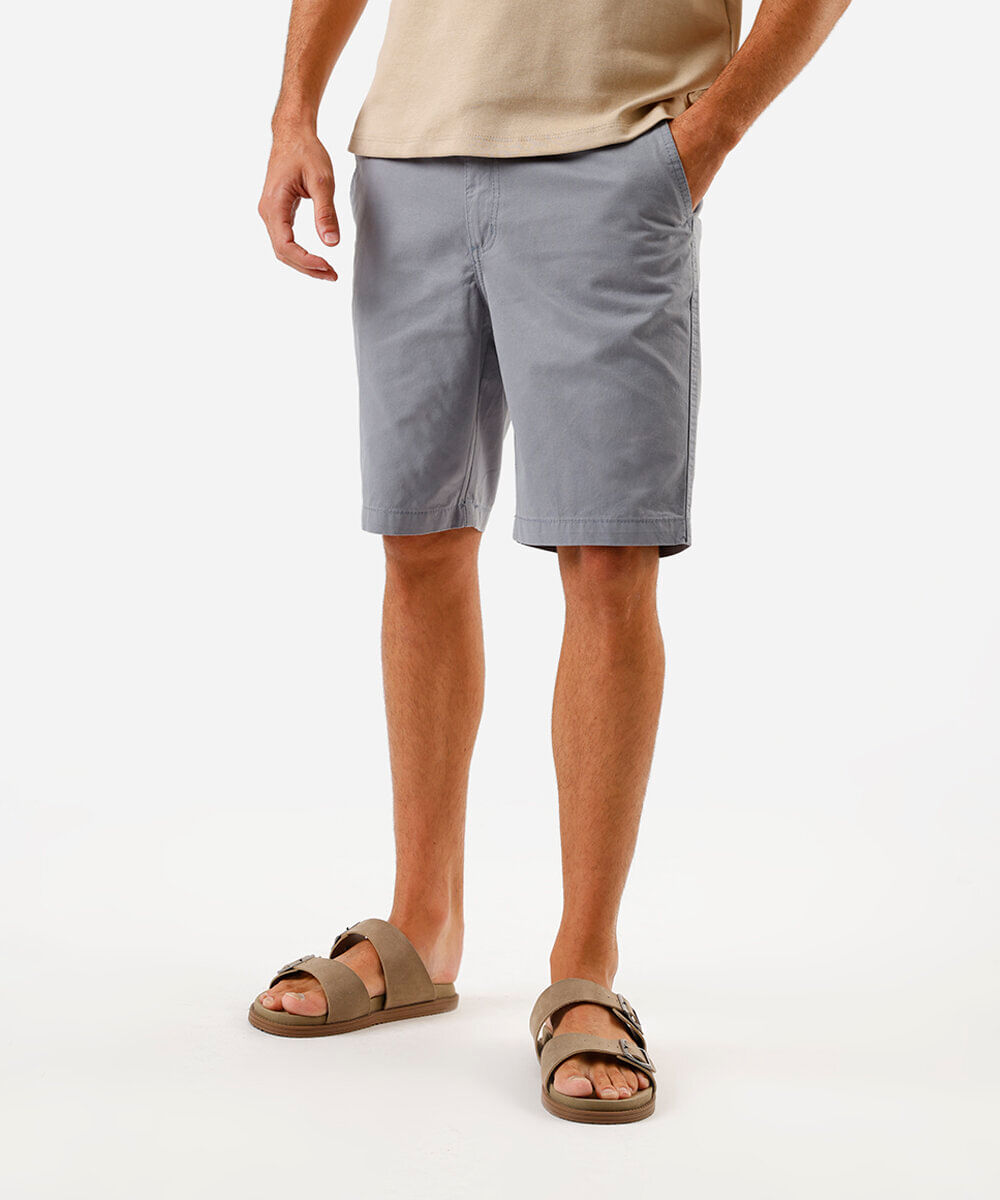 bermuda de sarja masculina reta azul