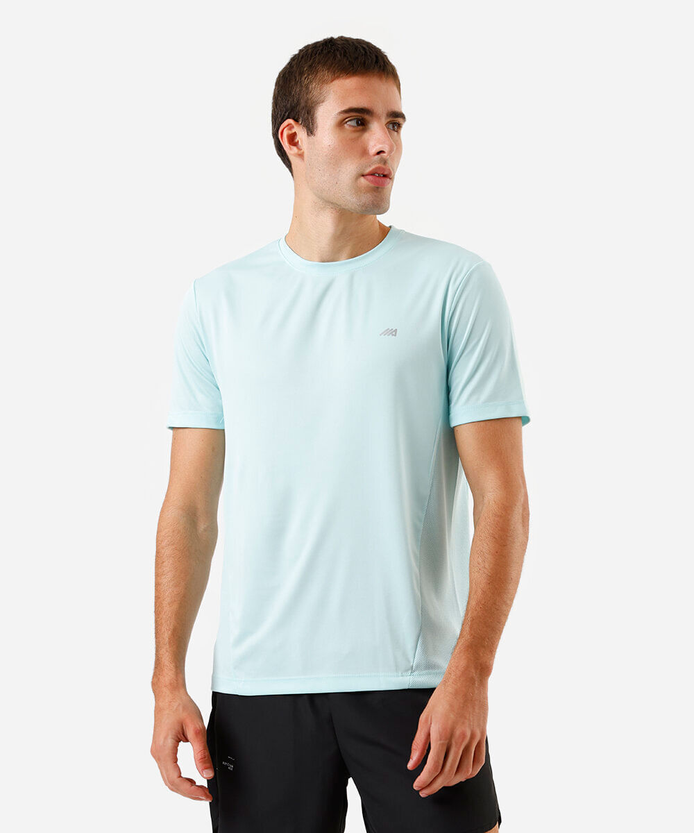 camiseta masculina esportiva ace com recortes verde