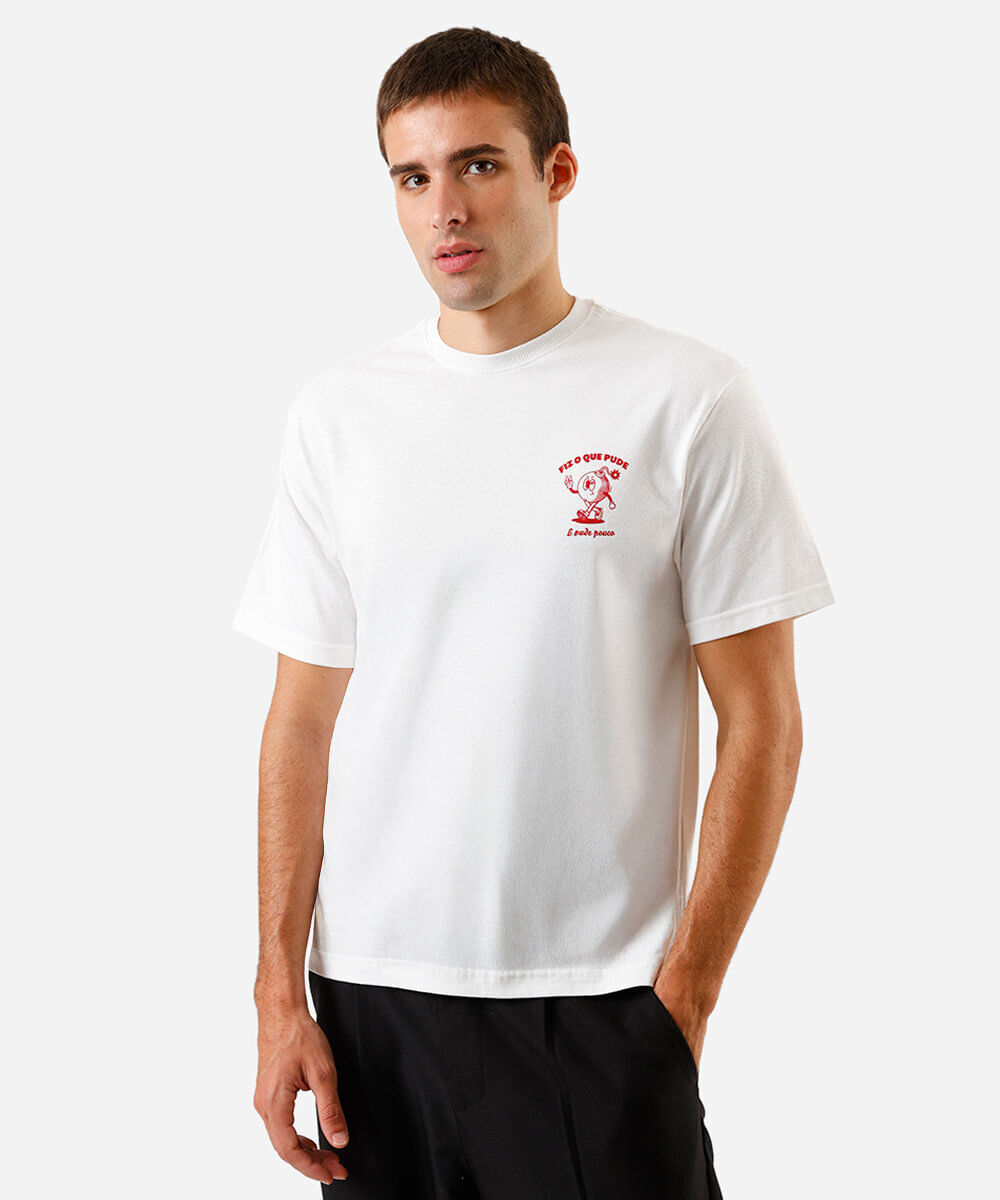 camiseta masculina de algodão estampada off white