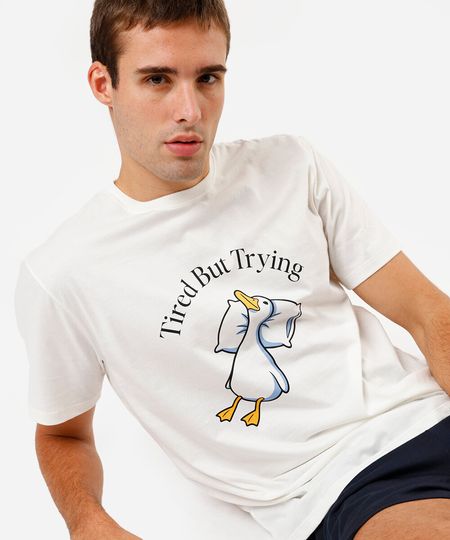 pijama curto masculino de algodão estampado colorido M pijama curto masculino de algodão estampado colorido M