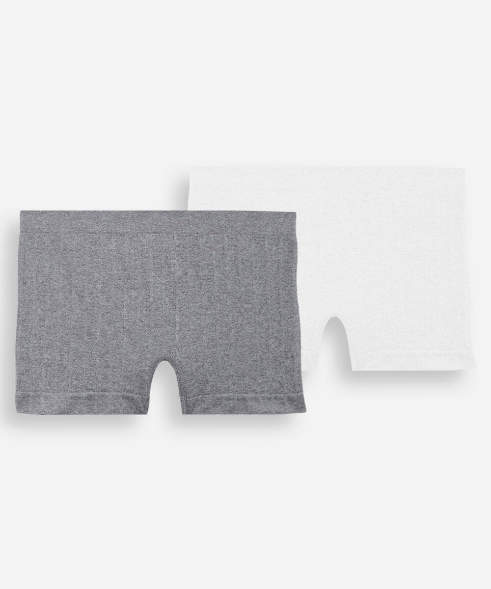 kit de 2 calcinhas boyshort de poliamida sem costura colorido