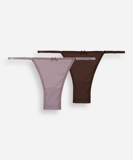 kit de 2 calcinhas biquíni em poliamida colorido GG