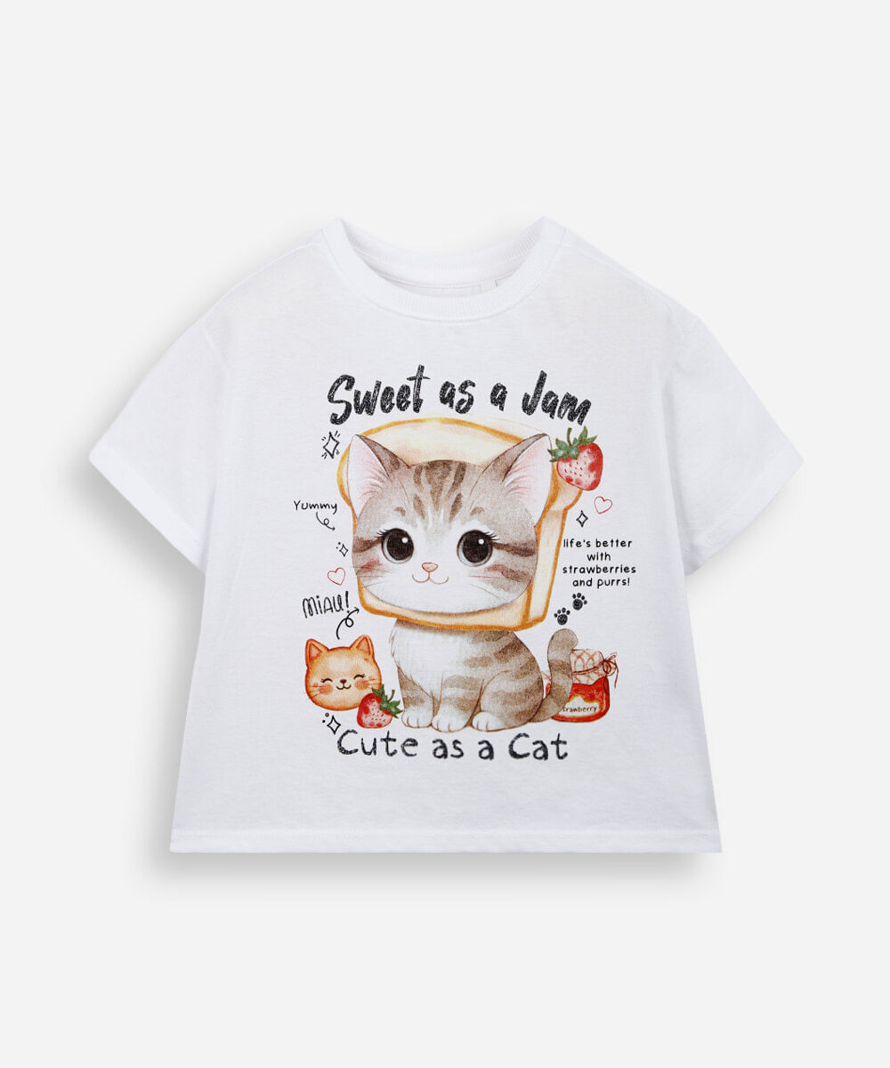 camiseta infantil de algodão nina off white