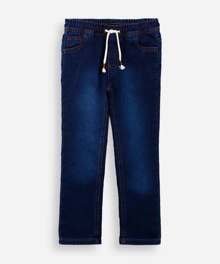 calça infantil jeans moletom azul 4