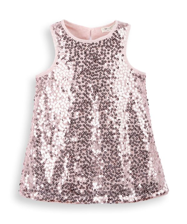 vestido infantil paetê flores rosa 1