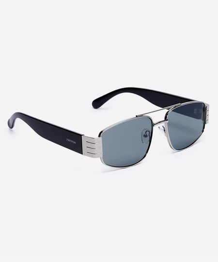 óculo de sol quadrado triton prateado UNICO