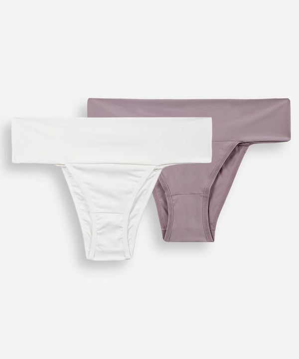 kit de 2 calcinhas biquíni de poliamida colorido G