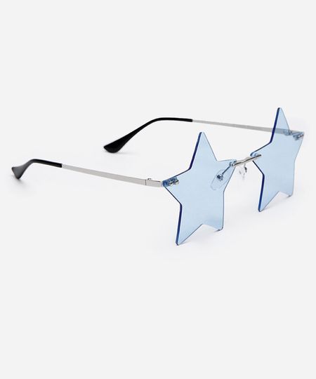 óculos de sol estrela prateado UNICO