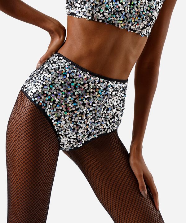 calcinha hot pant feminina com paetê preta G