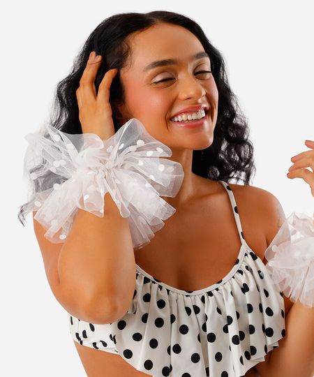 punho de tule poá branco UNICO punho de tule poá branco UNICO