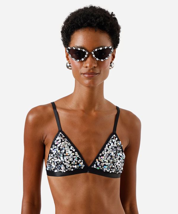 sutiã triângulo feminino com paetê preto P