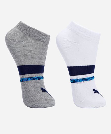 kit de 2 meias infantis puma colorida 29-34 kit de 2 meias infantis puma colorida 29-34