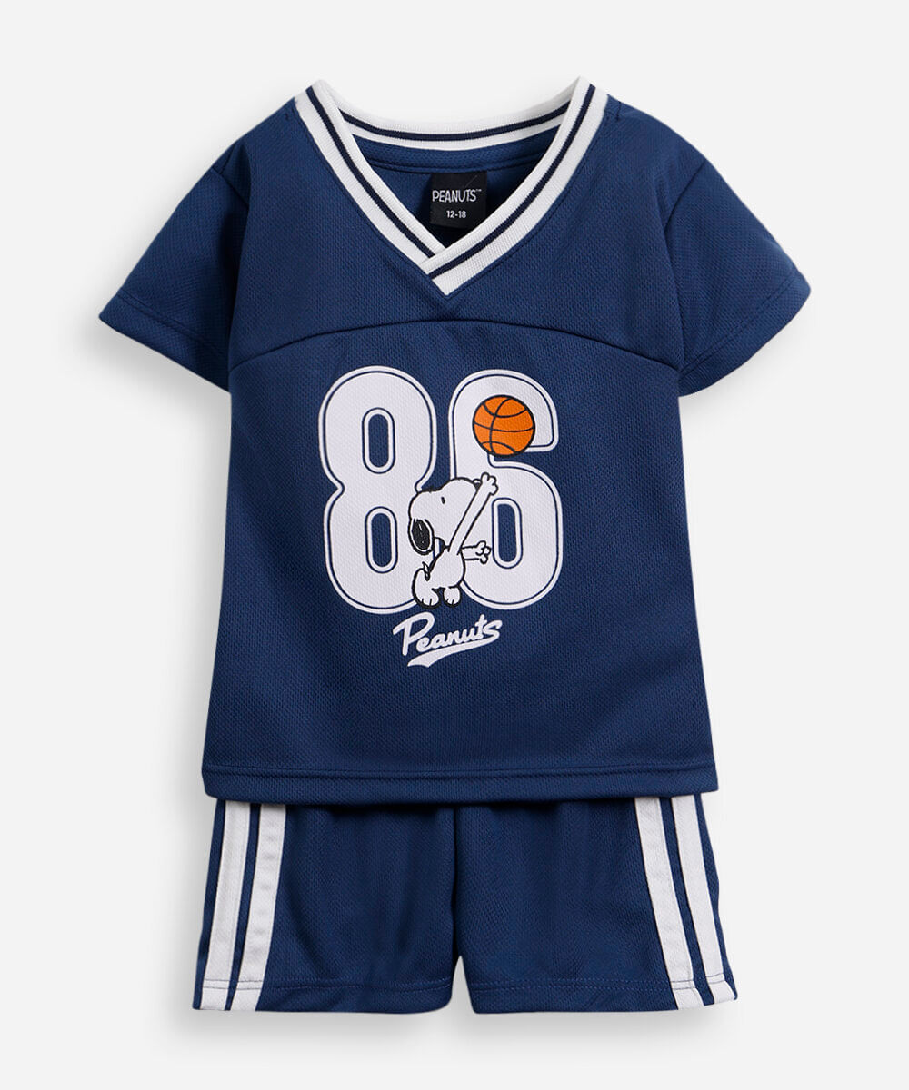 conjunto infantil esportivo snoopy azul