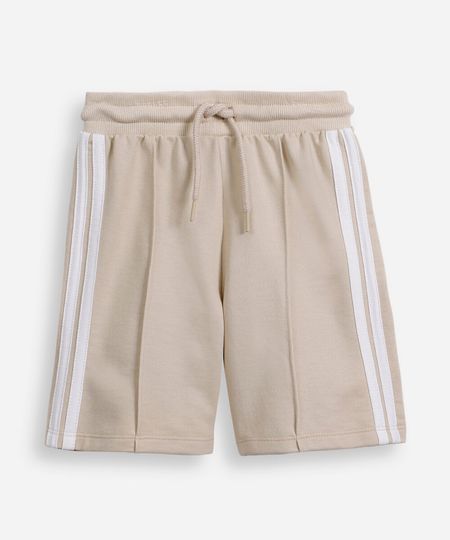 bermuda infantil de moletom com listras bege 4 bermuda infantil de moletom com listras bege 4