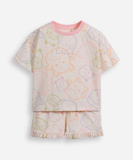 pijama infantil de algodão squishmallow bege 10 pijama infantil de algodão squishmallow bege 10